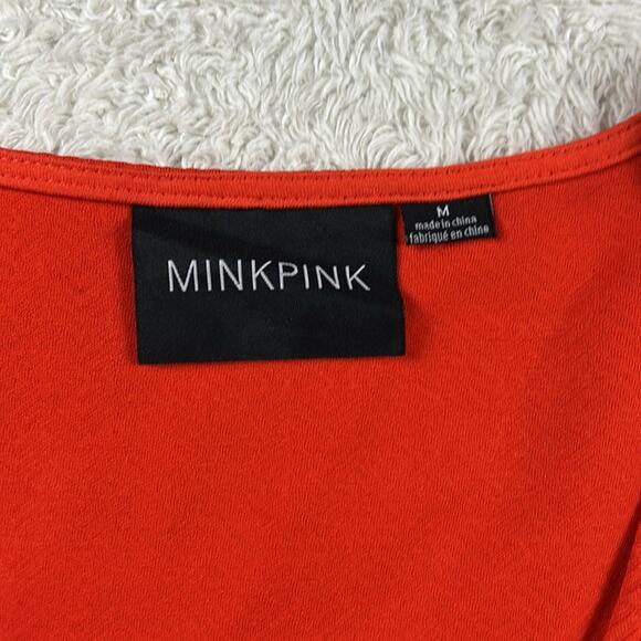 Minkpink red orange fit and flare skater dress, size med - Picture 7 of 7
